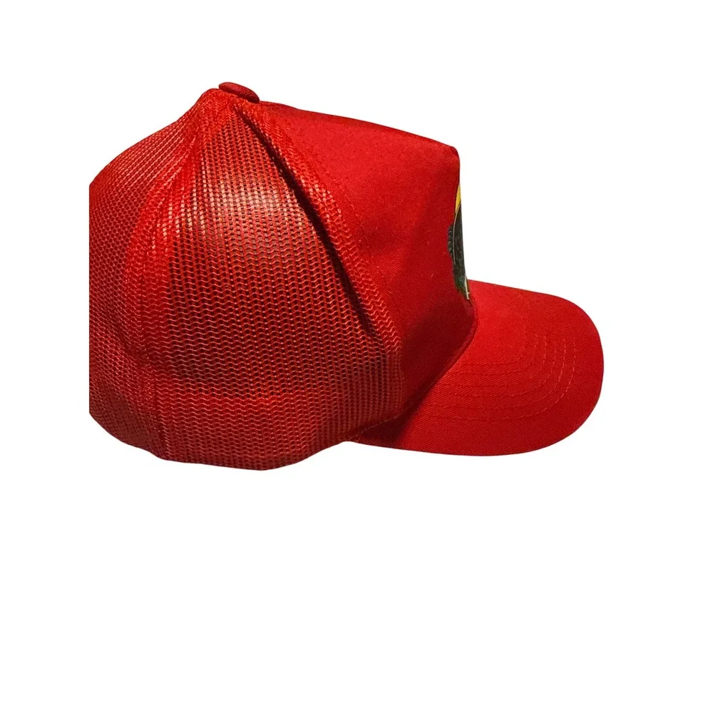 Bass Pro Shops Mens Mesh Trucker Hat Red Snapback Fishing Logo Cap